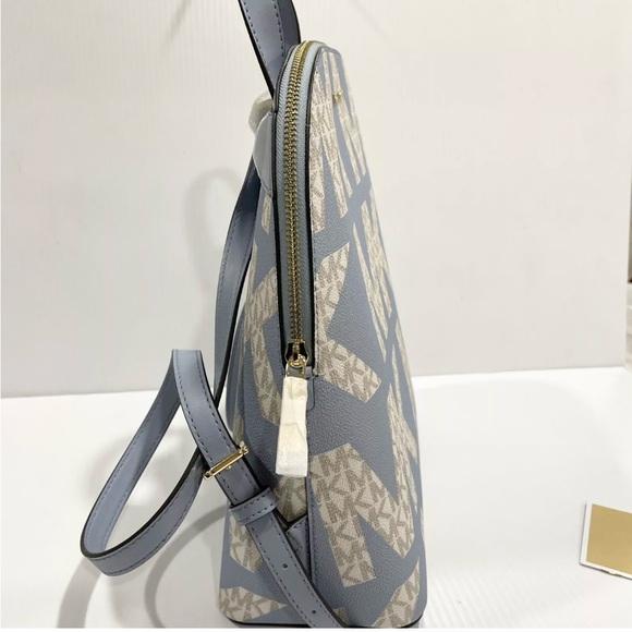 NWT $298 MICHAEL KORS CINDY LARGE GRAPHIC LOGO BACKPACK PALE BLUE MULTI - Picture 7 of 10